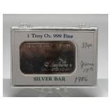 Silvertowne 1 Troy oz .999 Fine Silver Bar