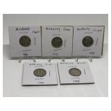 (5) 1941 Mercury Dimes 90% Silver