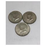 (3) 1967 Kennedy Half Dollars 40% Silver