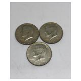 (3) 1967 Kennedy Half Dollars 40% Silver