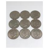 (10) 1972 Eisenhower Dollar Coins