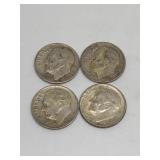 (4) Silver Roosevelt Dimes 90% Silver