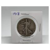 1918 Walking Liberty Half Dollar 90% Silver