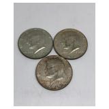 (3) 1967 Kennedy Half Dollars 40% Silver
