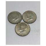 (3) 1968-D Kennedy Half Dollars 40% Silver