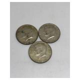 (3) 1967 Kennedy Half Dollars 40% Silver