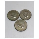 (3) 1967 Kennedy Half Dollars 40% Silver