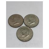 (3) 1967 Kennedy Half Dollars 40% Silver