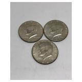 (3) 1967 Kennedy Half Dollars 40% Silver