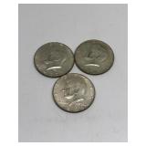 (2) 1967 & (1) 1968-D Kennedy Half 40% Silver