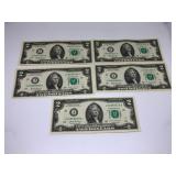 (5) 2017-A $2 Federal Reserve Notes