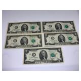 (5) 2013 $2 Federal Reserve Notes