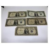 (5) $1 Silver Certificates