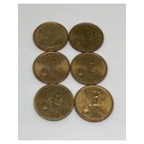 (6) Sacagawea Dollar Coins