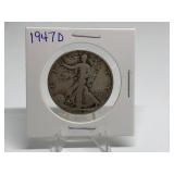 1947-D Walking Liberty Half Dollar 90% Silver