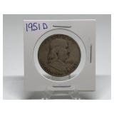 1951-D Franklin Half Dollar 90% Silver