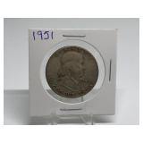 1951 Franklin Half Dollar 90% Silver