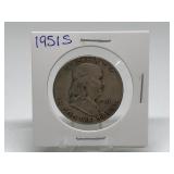 1951-S Franklin Half Dollar 90% Silver