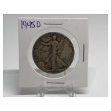 1945-D Walking Liberty Half Dollar 90% Silver