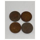 (4) Indian Head Pennies