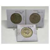 (3) 1968-D Kennedy Half Dollars 40% Silver