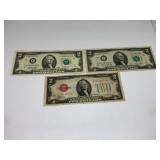 1928-D, 1976 & 1995 $2 Notes