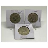 (3) 1968-D Kennedy Half Dollars 40% Silver