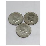 (3) 1969-D Kennedy Half Dollars 40% Silver
