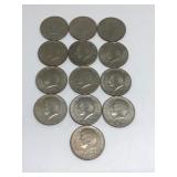 (13) Kennedy Half Dollars