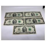 (2) 1976 & (3) 2009 $2 Notes