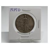 1939-D Walking Liberty Half Dollar 90% Silver