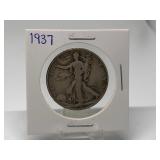 1937 Walking Liberty Half Dollar 90% Silver