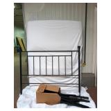 Full Size Black Metal Bed Frame and Mattress