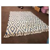 NuLOOM Blue Cream Diamond Shag Rug 150x103