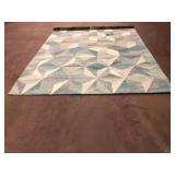 Surya Teal and Cream Geometric Rug 8x10