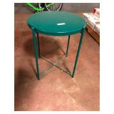Brass Metal and Glass Top Side Table 17x17x20