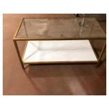 Brass Glass Top Coffee Table 35x18x18