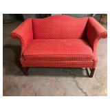 Red Diamond Camelback Hepplewhite Settee 55x28x33