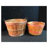 Vintage Wood Slat Orchard Baskets Set