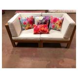 Outdoor Wood Frame Loveseat 61x30x27