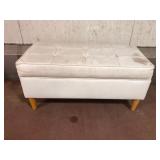 White Tufted Storage Ottoman Bench