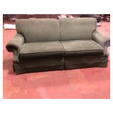 Flexsteel Green Chenille Rolled Arm Sofa