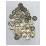 Lot of 40 Circulated Buffalo Nickels