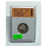 2003-S Silver Quarter SGS PR70 CAM