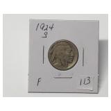 1924-S Buffalo Nickel Graded F