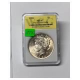 1924 Peace Dollar WCG MS67