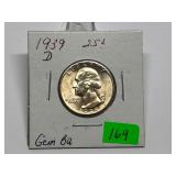 1939-D Washington Quarter Gem BU