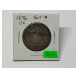 1876-CC Seated Liberty Half Graded G