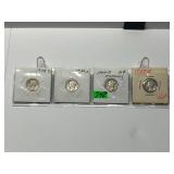 4 Mercury Dimes 1928-D to 1937-S