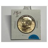 1964-D Kennedy Half Graded Gem BU